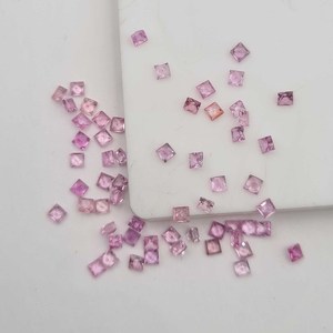 Lote de piedras preciosas sueltas de zafiro rosa natural, corte cuadrado facetado, de 1-6 mm, para la fabricación de joyería artesanal. - Product Image 3