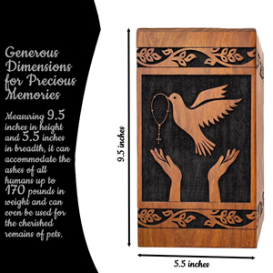 Wooden Memorial Urn with Customized Artwork High Quality Wooden Cremation Urn Manufacturer by AYAANS - Product Image 3