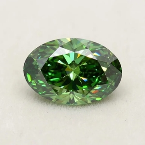 Diamants CVD de 2,50 carats, couleur vert forêt intense fantaisie, forme ovale, clarté VS2, certifiés IGI, diamants en vrac, bijoux sur mesure CVD. - Product Image 1