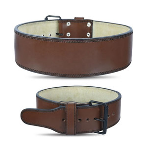 Ceinture de musculation ou de powerlifting en cuir noir véritable, style simple, disponible avec logo personnalisé pour filles - Product Image 1