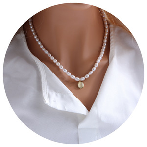Collar de Perlas de Agua Dulce Retro para Mujer, Gargantilla con Colgante de Piedra Ojo de Gato de Alta Gama Estilo Coreano Dongdaemun - Product Image 5
