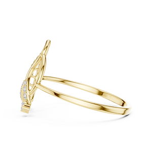 Anillos de oro macizo de 14k para mujer con diseño minimalista de diamantes de corte redondo y motivo esquelético, ideales para regalo, compromiso, aniversario, boda. - Product Image 2