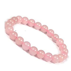 Pulsera redonda de cuentas de piedra de cuarzo rosa Feng Shui hecha a mano para hombres y mujeres, tamaño 8-10 mm, joyería de moda, energía - Product Image 1