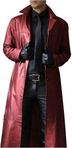 Manteau en cuir sur mesure pour homme avec décoration en fourrure, vestes en cuir pour homme, manteaux longs en cuir synthétique pour homme - Product Image 6