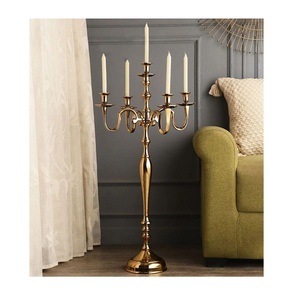 Magnifique porte-bougie décoratif avec support en métal poli pour la décoration d'éclairage de mariage, de festival ou de maison - Product Image 4