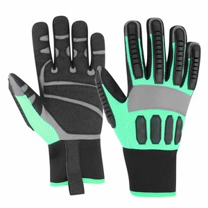 Vente d'usine : Gants de mécanicien résistants à la chaleur, protection contre les chocs en caoutchouc TPR, dos en cuir synthétique 11oz, poignet en néoprène maillé - Product Image 6