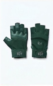 KLTW INT'L Leather <b>Half</b> Finger Breathable Non <b>Slip</b> Padded Workout Gloves Adjustable Wrist Strap Weight Lifting All Seasons - Product Image 4