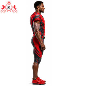 Ensemble Maillot et Pantalon de Football Rouge et Noir par Sublimation pour Homme – Respirant 100% Polyester – Détection par Aiguille – Adulte - Product Image 6