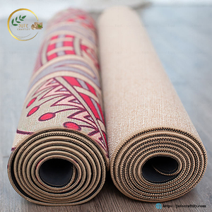 Tapis de méditation en jute sur mesure – Tapis de yoga en fibres naturelles écologiques pour le branding et les magasins de détail - Product Image 2