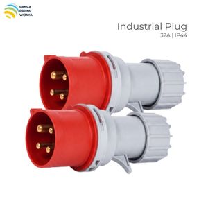 ปลั๊กอุตสาหกรรมคุณภาพสูง 32A 3 เฟส 380-415V IP44 3P+E 6h ขั้วต่อไฟฟ้า CEE รุ่น LX-024N - Product Image 1