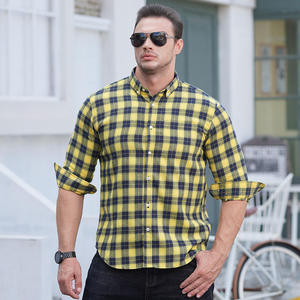 <b>Men's</b> <b>Yellow</b> Blue Striped Cotton Formal <b>Shirt</b> Full Sleeve Button Down Collar Spring Breathable Poplin Woven - Product Image 1