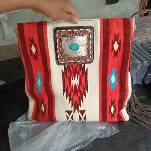 Sac bandoulière en cuir repoussé style aztèque occidental, sac à main mini pour femme, sacs en gros, vente chaude - Product Image 6