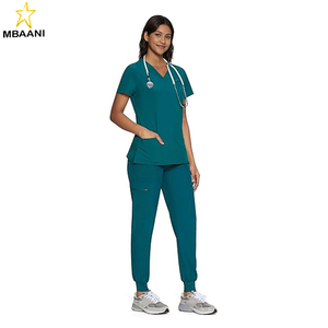 <b>Scrubs</b> for Women, Women's Medical <b>Scrub</b> Sets, V-Neck <b>Scrubs</b> <b>Top</b> & Cargo Pants with 12 Pockets - Product Image 2
