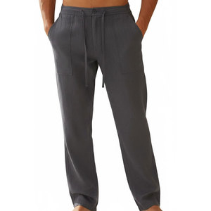 Mens Linen Summer <b>Trousers</b> Loose Fit Lightweight Comfortable Design Perfect For Travel Daily Wear And Outdoor Use - Product Image 1