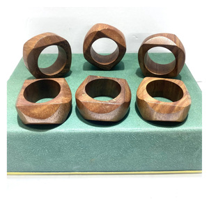 Anneaux de serviette en bois écologiques tendance avec design personnalisable, style européen moderne pour la maison, l'hôtel, le restaurant, les fêtes - Product Image 4