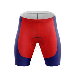 Ensemble maillot et short de cyclisme pour homme, design color block rouge, blanc et bleu, fermeture éclair intégrale sur le devant, coupe sans couture pour adultes - Product Image 5