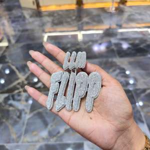 Breloques Lettres Hip Hop Mignonnes en Moissanite Ronde Taille Brillant Plaqué Or 14K Micro-Incrustées – Cadeau Unisexe pour Usage Quotidien - Product Image 3