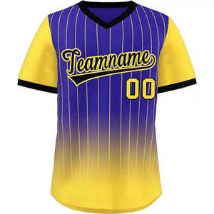 เสื้อเบสบอลผู้ชายแบบสั่งทำพิเศษ ผ้าโพลีเอสเตอร์ 100% ระบายอากาศได้ดี แขนสั้น ไร้ตะเข็บ ชุดกีฬา - Product Image 1