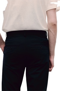 กางเกงชิโนของผู้ชายผ้าฝ้าย100% กางเกงลำลองสลิมฟิตเอวยางยืดความยาวปกติปรับแต่งได้ - Product Image 5