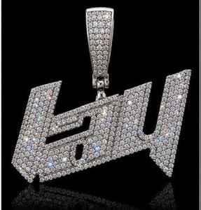 <b>Custom</b> Iced Out Letter Pendant Moissanite Charm Cubic Zirconia <b>Name</b> <b>Necklace</b> Hip Hop Gold Plated Chain Jewelry for Men Women - Product Image 1