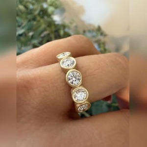 Anillo de diamantes cultivados en laboratorio de corte redondo de 1,50 quilates para mujer, joyería de plata de ley 925 de lujo para boda, compromiso, regalo de aniversario - Product Image 5