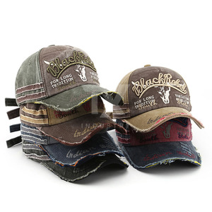 Gorras de Béisbol Personalizadas de Alta Calidad para Adultos, Gorra de Béisbol Vintage Lavada de Algodón, Gorra Desgastada con Anillo de Hierro y Logotipo de Parche - Product Image 1