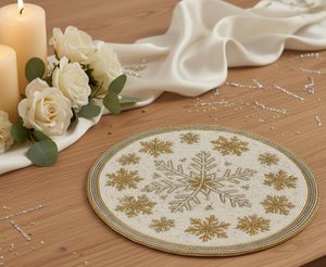 Handmade <b>Beaded</b> <b>Placemat</b> Round Table Mat Embroidered Floral Decorative Mats for Home Hotel Wedding Party - Product Image 5