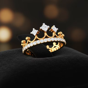 แหวนมงกุฎราชินีสุดหรู สีทอง ดีไซน์โรยเพชรตลอดวง สำหรับเจ้าสาว งานแต่งงาน งานหมั้น งานเลี้ยง แฟชั่นเครื่องประดับ - Product Image 6