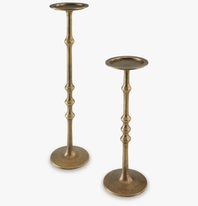 Gold Metal Handmade Eco-Friendly Pillar Candle Holder <b>Tall</b> <b>Candlestick</b> Textured Stem for Luxury Table Centerpiece Home Decor - Product Image 3