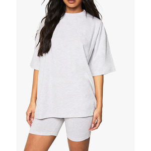 2026 New Style Loose Fitted Women's Clothing <b>Twin</b> <b>Set</b> Tracksuits Best Edition Plain Blank Sports Style 2 Piece Shorts <b>Set</b> Ladies - Product Image 3