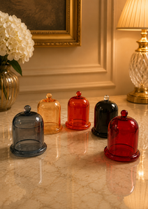Round Glass <b>Candle</b> Jars With Lid <b>Red</b> Blue Home Decoration Artistic Design - Product Image 4