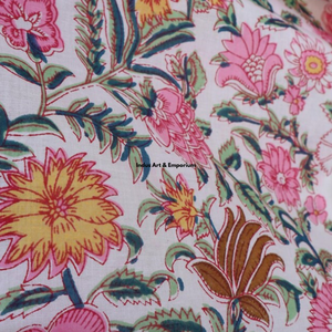 Beautiful floral Cotton Block Printed dress Dress For Casual wear Hand Block Printed Dress - Product Image 4