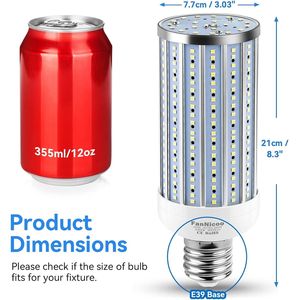 Lampadina LED a Pannocchia Equivalente a 500W, 5500 Lumen, 6500K, Base E39 Mogul, Luce Bianca Fredda per Grandi Aree - Product Image 4