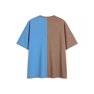 Camiseta de Manga Corta con Cuello Redondo para Hombre, Corte Regular, Estilo Casual, Tejido Jersey, Spandex/Algodón, Color Azul Marrón Sólido, Transpirable, Ecológica - Product Image 2