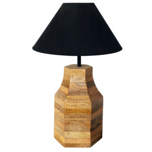 Lámpara de aceite de madera artesanal con acabado marrón miel natural, decoración rústica para el hogar |   Venta al por Mayor OEM - Product Image 2