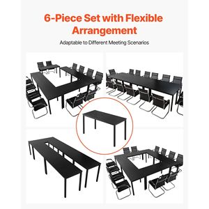 Ensemble de table de conférence rectangulaire moderne pour 16 personnes, 6 pieds, 4,5 pieds, bureau de réunion de bureau, pieds en métal, montage facile, conférence flexible - Product Image 4