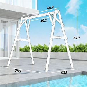 Tabouret de balançoire en bois naturel pour véranda, cour, jardin, utilisation en extérieur - Product Image 6
