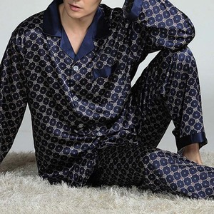 Mens Nightgown Casual Custom Printed <b>Suit</b> Satin <b>Pajamas</b> night sleeping <b>suit</b> custom sublimation Soft Cozy Satin Sleeping <b>Suit</b> - Product Image 5
