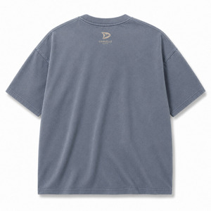 เสื้อยืดคอตตอนโอเวอร์ไซส์สำหรับผู้ชาย Dravelle แขนสั้น คอกลม ผ้าเจอร์ซีย์ถัก สีพื้น พิมพ์ลายโลโก้ด้านหน้า - Product Image 2