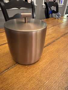 Home <b>Bar</b> Supplies Leakproof Metal Ice Bucket With Wooden Lid Easy <b>Portable</b> Beverage Beer Wine Cooler New Ice bucket For Camping - Product Image 5