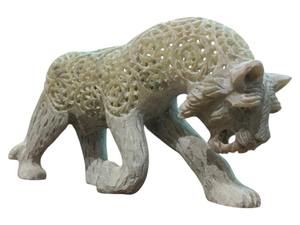 Statue de lion en pierre ollaire naturelle – Décoration animale sculptée à la main pour cadeaux et décoration intérieure - Product Image 1