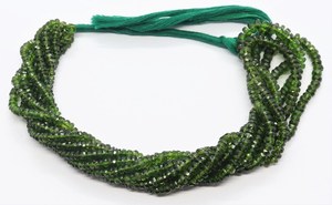 Cuentas facetadas de diopsido cromado natural AAA de 3.5 a 4 mm, piedras preciosas de diopsido cromado, cuentas de diopsido verde para la fabricación de joyería. - Product Image 2