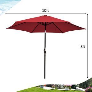 Parasol de terrasse extérieur de 3 mètres avec réglage d'inclinaison et manivelle pour votre espace de terrasse - Product Image 5