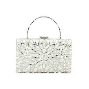 Silver Bridal <b>Clutch</b> P24257 Elegant Wrap Design for <b>Brides</b> - Product Image 1