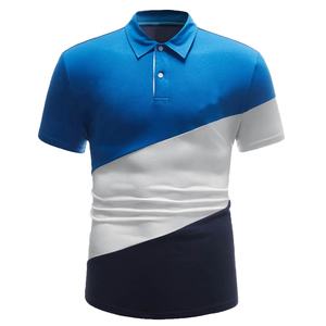 Men's Regular-fit Pique Cotton Polo <b>Shirt</b> <b>Short</b> <b>Sleeve</b> <b>Shirts</b> Tops <b>Button</b> <b>up</b> Color Bock Casual Private Lapel Custom Plus Size - Product Image 1