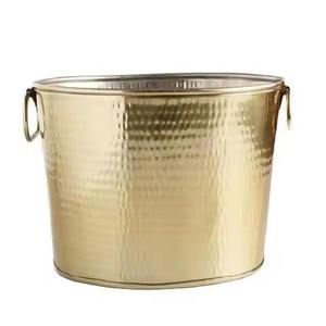 Hammered Gold Stainless Steel Party Use Tub Wine Bottle Cooler Beverage for Party Bar Tools Wedding <b>Table</b> Top Use <b>Ice</b> <b>Bucket</b> - Product Image 1
