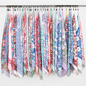 Pañuelo Cuadrado de Algodón con Diseño Floral, Transpirable, Casual, Veraniego, Unisex, Accesorio Étnico - Product Image 5