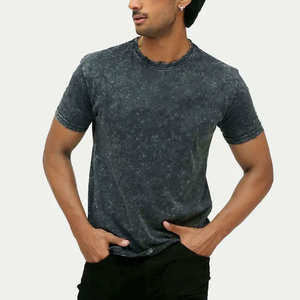 T-shirt Homme Col Rond Coupe Ample 100% Coton Écologique Personnalisé avec Logo, Effet Délavé Acide Vintage - Product Image 1