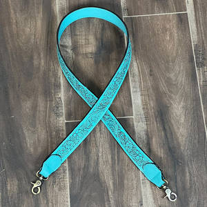 Nouvelle Sangle de Remplacement pour Sac à Main en Cuir Véritable Turquoise de Qualité Supérieure, Faite à la Main, Robuste et Durable, avec Fermoir en Laiton Antique - Product Image 4