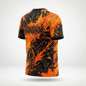 เสื้อยืดกีฬาคอกลมแขนสั้นพิมพ์ลายแบบซับลิเมชั่นสั่งทำจำนวนมาก แห้งเร็ว ผลิตจากโพลีเอสเตอร์ เหมาะสำหรับออกกำลังกายและฟิตเนส - Product Image 4